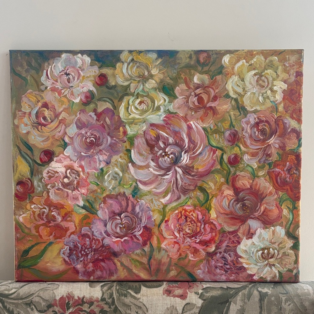 Floral Canvas Art with Vibrant Colors